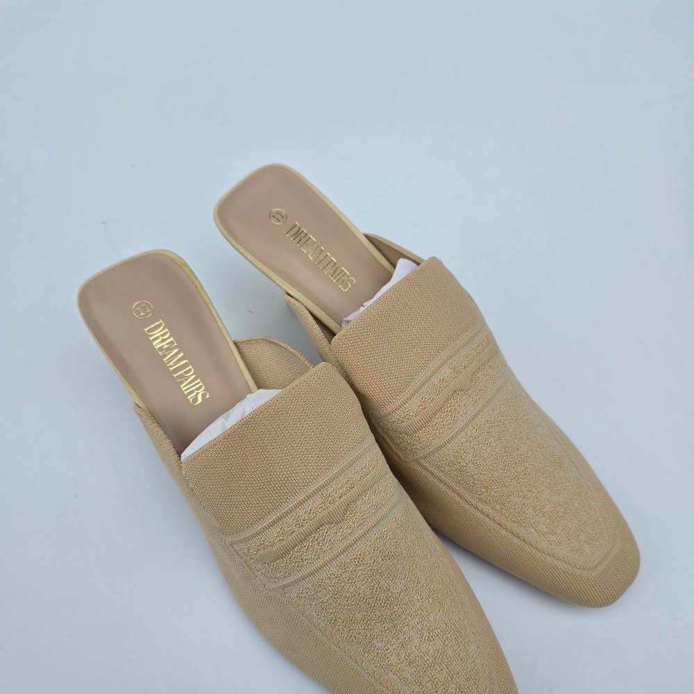New with box. Nude knit mule heels by Dream Pairs in size US 11 / EU 43